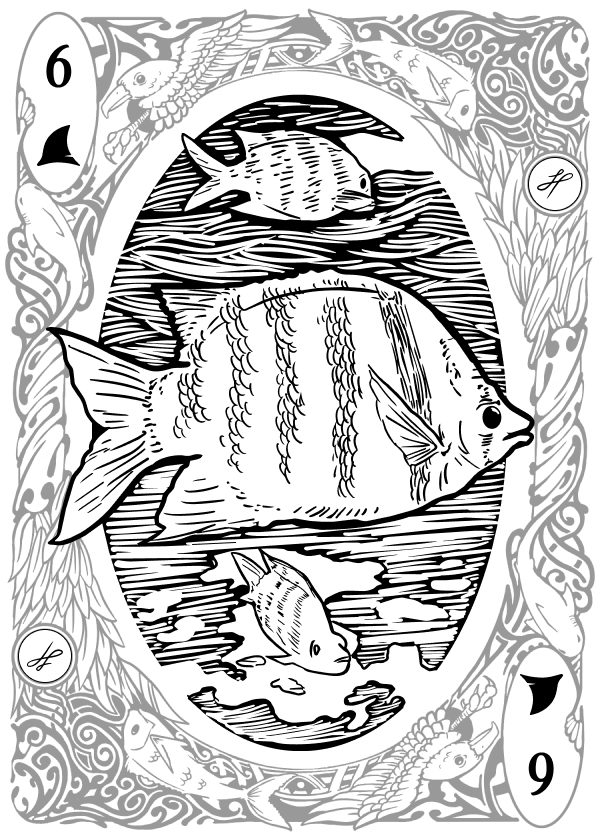 6 of Spades playing card illustrated with a Sergeant Major